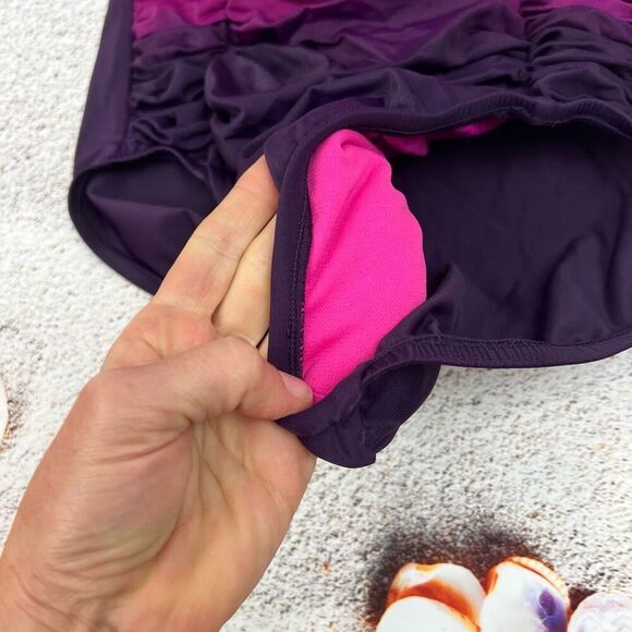 Aqua Green Women's Pink Ombre Sweetheart One Piece Swimsuit Size 6 - Picture 7 of 10